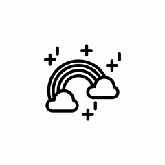 rainbow clouds icon sign vector
