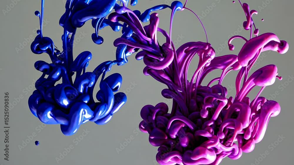 Fototapete Colorful ink swirls create mesmerizing patterns in a captivating display of fluid motion