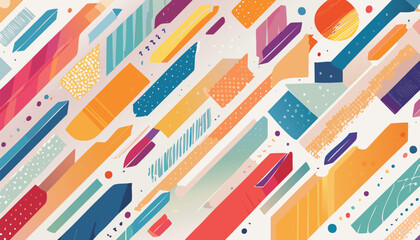 Colorful Memphis-Style Abstract Pattern Background – Retro Geometric Wallpaper Design