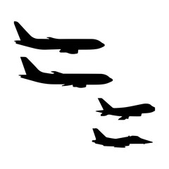 Airplane silhouette, vector illustration
