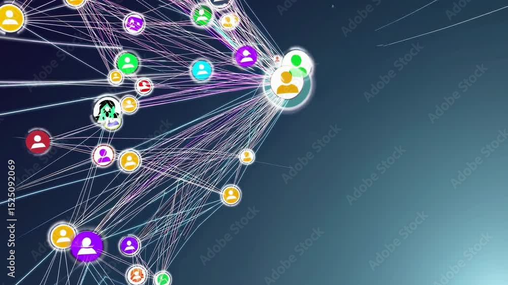 Aufkleber Networking connections visualize interactions through digital platforms and social media in modern technology landscape