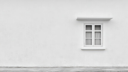 Fototapeta premium minimalist scene of abandoned building focusing on single window