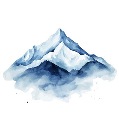 My Watercolor illustration, illustration blue mountain painting isolated on a white background, illustration, AI painting design, vector illustration set, eps format © Zizak