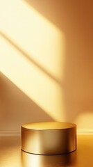 3D Gold podium with stage product display. Minimal scene for mockup products, stage showcase, promotion display.