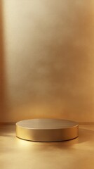 3D Gold podium with stage product display. Minimal scene for mockup products, stage showcase, promotion display.