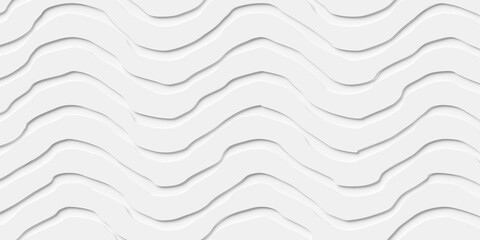 Grid of white inset rough deformed curves or waves geometry background wallpaper banner, flat lay top view