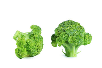 Fresh green broccoli  isolated on white background.