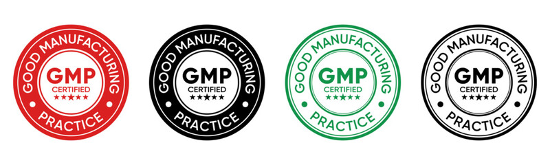 GMP Certified Badge Icons – Good Manufacturing Practice Quality Seals
