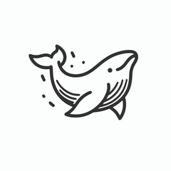 Obraz premium Big shark swimming in minimalist line art style against white background 