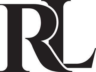 Elegant Black and White RL Monogram Logo