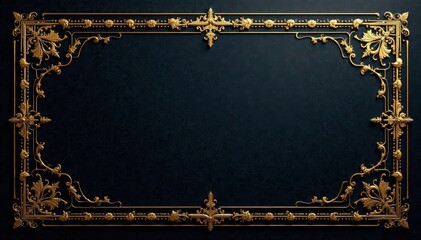 Intricate gold arabesque design on dark background, flourish, islamic ornament