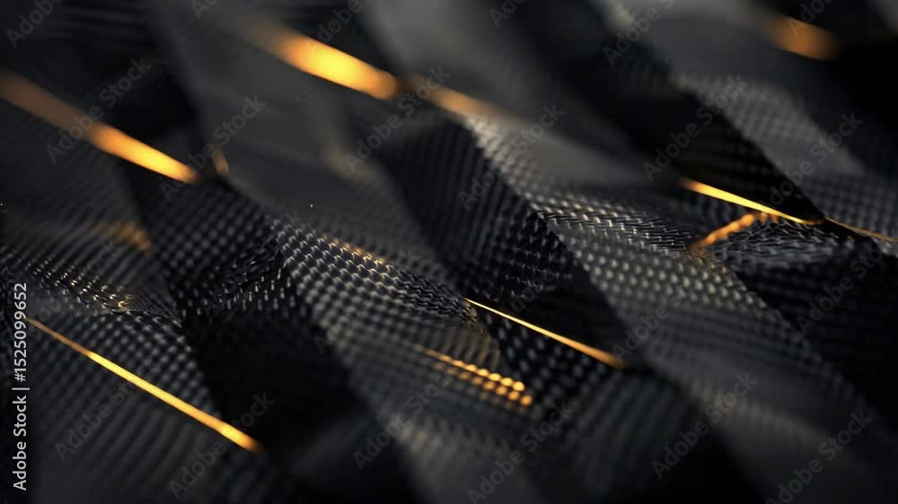 Aufkleber closeup view of a complex pattern on a carbon fiber surface. used in high-performance vehicles and a