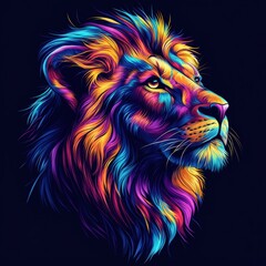 Vibrant lion portrait