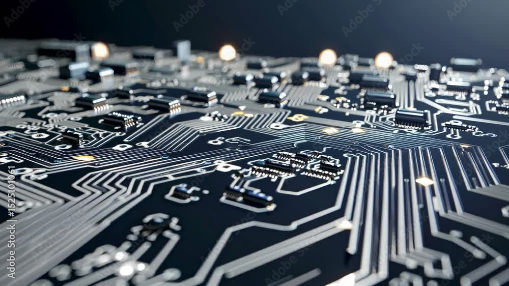 Aufkleber Exploring intricate details of a circuit board design in a high-tech environment