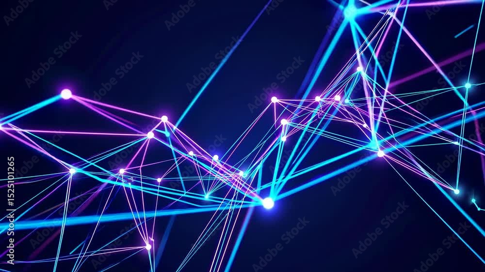 Poster vibrant network of glowing connections illustrating modern technology and digital communication in a