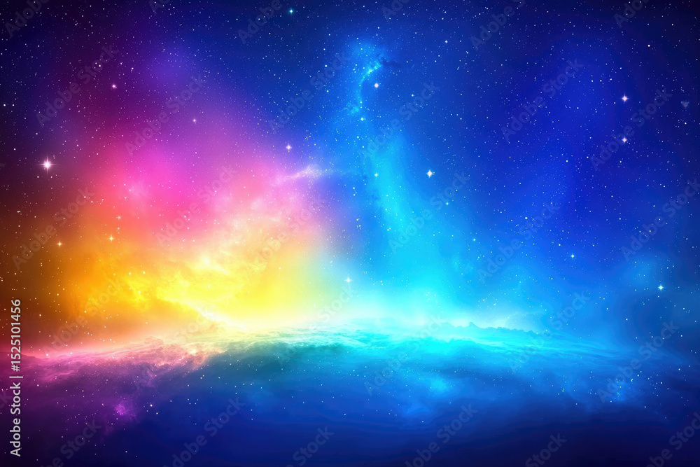 Aufkleber vibrant cosmic nebula displaying colorful galaxies deep space digital art stellar environment wide v