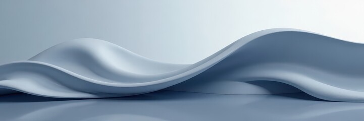 Sleek gray wave, abstract motion blur Smooth, elegant curves , energy, silver