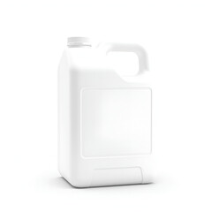 Gallon White Solid Plastic Bottle Jerrycan Isolated White 3D Rendering