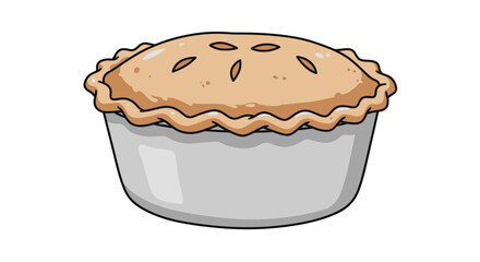 Simple vector illustration of a pot of pie