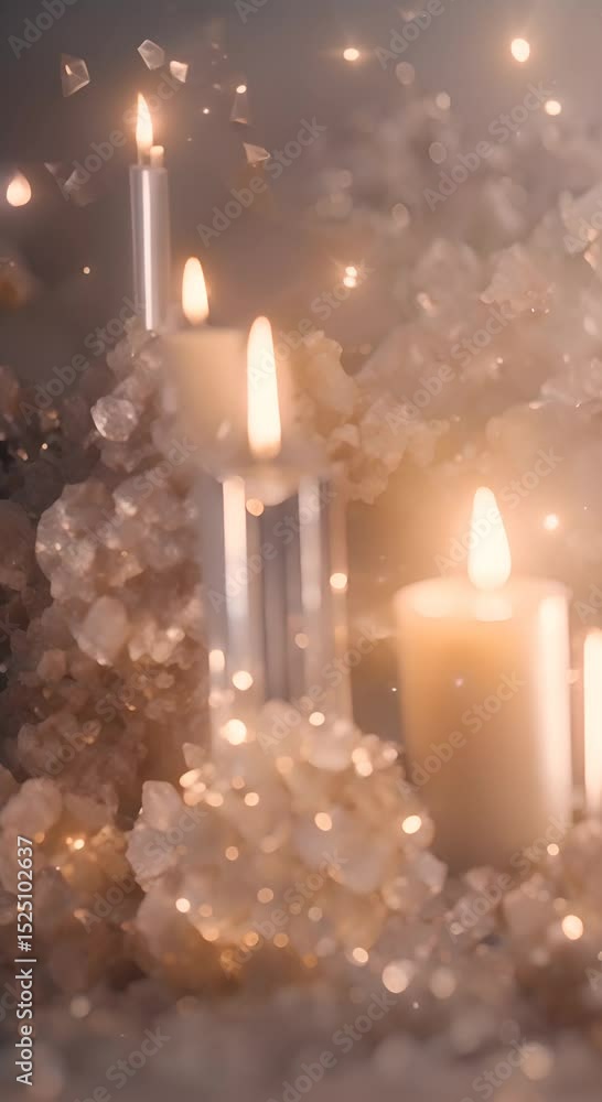 Aufkleber crystals and candlelight background soft candlelight illuminating sparkling crystals in muted tones 
