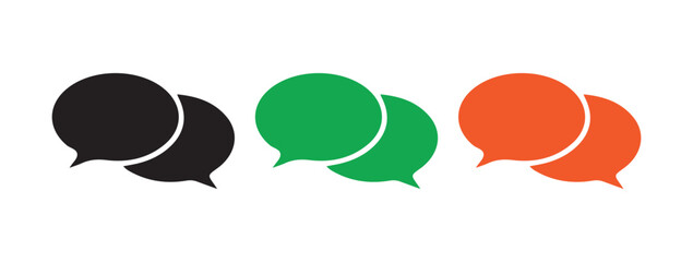 Color message envelope line art icon. Message bubbles vector. Black chat box symbol. Vector illustration