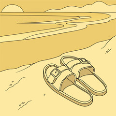 flip flops on the sand