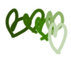 Green Gradient Heart Brush Strokes - Hand Drawn Love Doodles