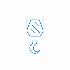 crane hook icon sign vector