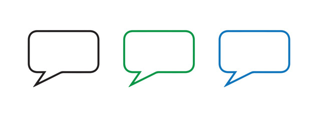 Color message envelope line art icon. Message bubbles vector. Black chat box symbol. Vector illustration