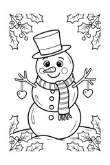 Snowman with Presents for holiday joy Vector illustration