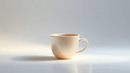 Obraz premium Creamy Beige Ceramic Mug Minimalist Design, Elegant Shape