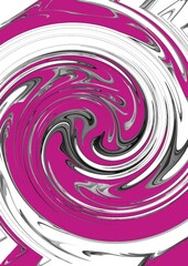 Abstract swirl design in vibrant pink and white colors  