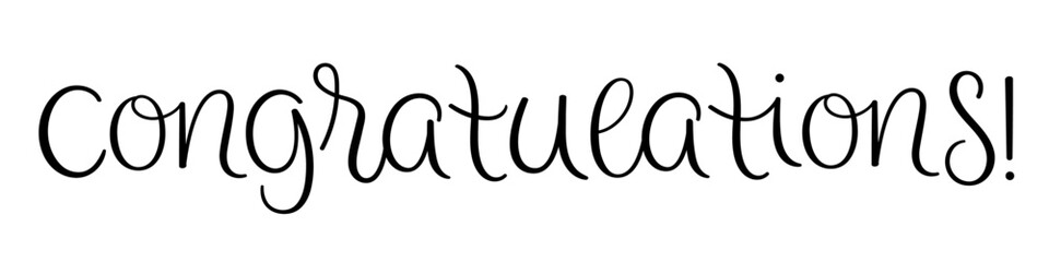 CONGRATULATIONS! black vector brush lettering banner