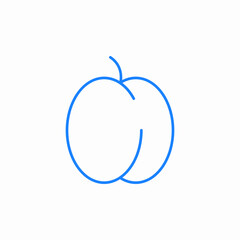 peach fruit icon sign vector