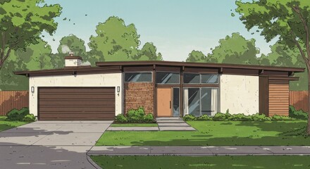Obraz premium Modern house design rendering
