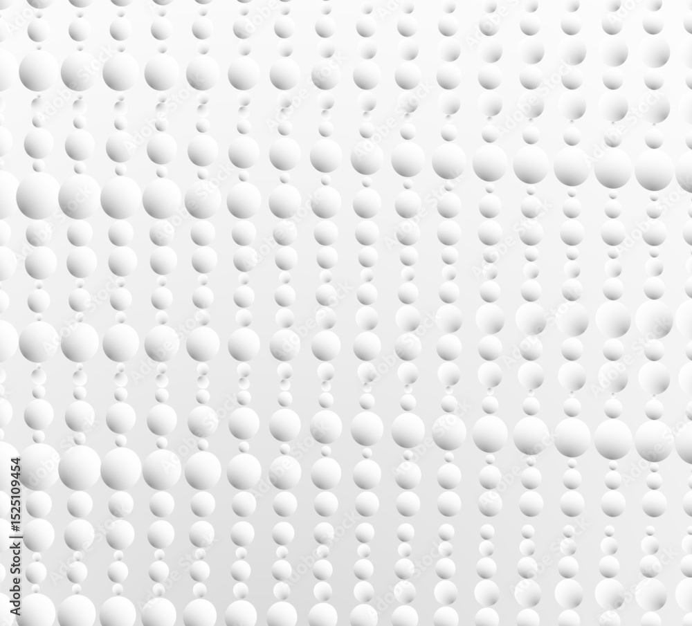 Aufkleber White abstract 3D dotted vector background. Minimal futuristic texture with geometric illusion circles. Science innovation concept for your design and ideas