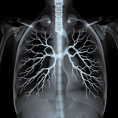 Lungs: Anatomy X-Ray Shows Branching Vessels