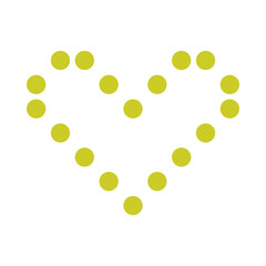 Minimalist Dotted Heart Shape Icon on White Background for Creative and Modern Design Projects