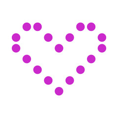 Minimalist Dotted Heart Shape Icon on White Background for Creative and Modern Design Projects
