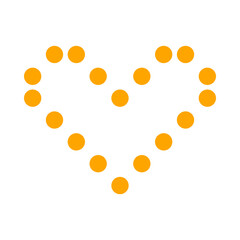 Minimalist Dotted Heart Shape Icon on White Background for Creative and Modern Design Projects