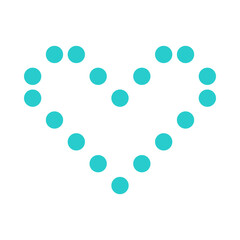 Minimalist Dotted Heart Shape Icon on White Background for Creative and Modern Design Projects