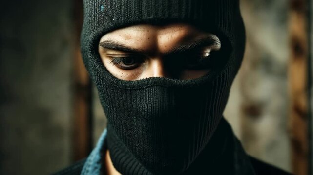 Hooded Man in Black Balaclava 