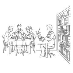 Obraz premium Family Dinner Scene versus Work-from-Home Setup Illustration for Parenting Blogs, Work-Life Balance Content, Family Activities, and Digital Lifestyle Design