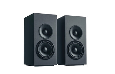 Obraz premium Dark gray stereo speakers