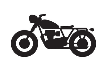 Obraz premium Classic Racer Motorcycle Black Silhouette Icon for Vintage Bike Designs