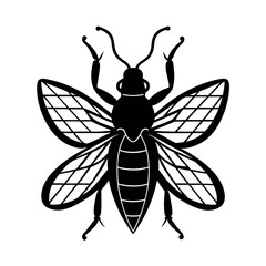 Pine Moth Insect Silhouette Vector Illustration