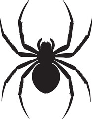 Silhouetted black spider illustration showing detailed legs and body on isolated white background