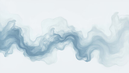 A serene backdrop features shades of blue swirling softly on a light canvas, creating a calming abstract design. This fluid artwork evokes tranquility and movement