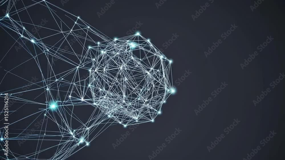 Fototapete Visualizing interconnected nodes in a digital network for data analysis and machine learning applications