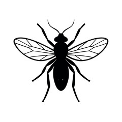 Springtail Insect Silhouette Vector Illustration